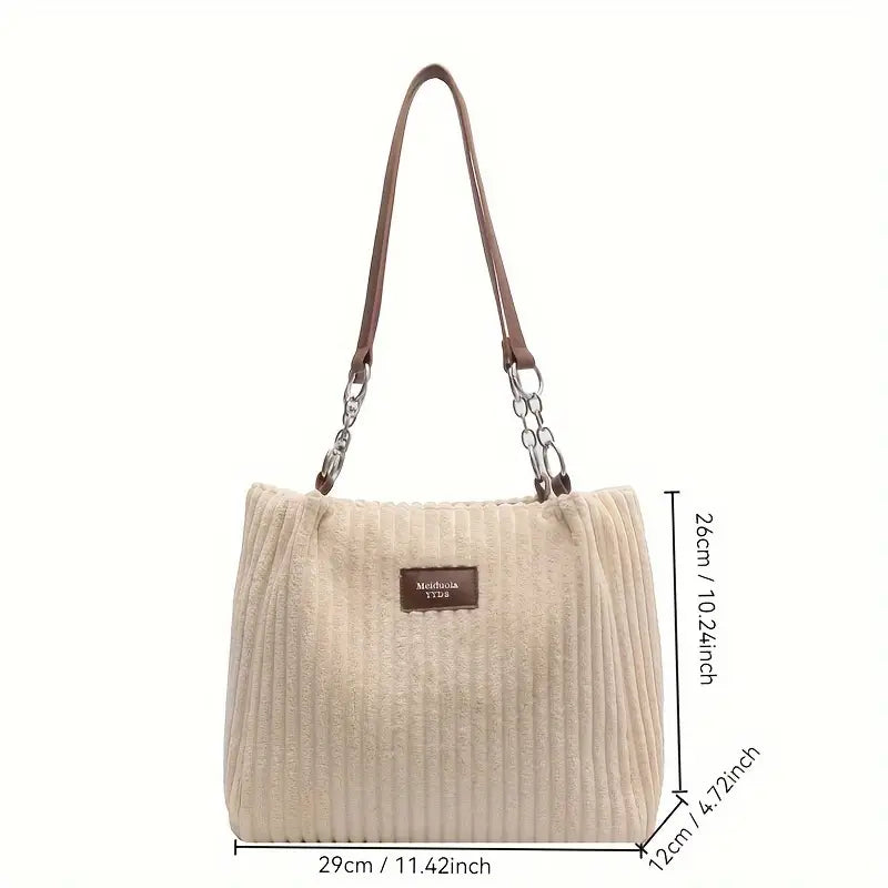 Julia – Corduroy Dames Tote Tas