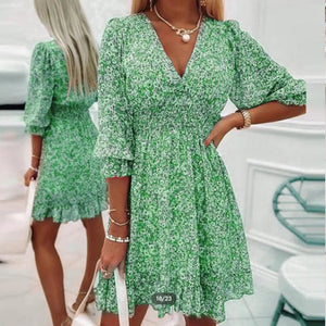 BellaRosa™ Jade | Jurk Met Bloemenprint