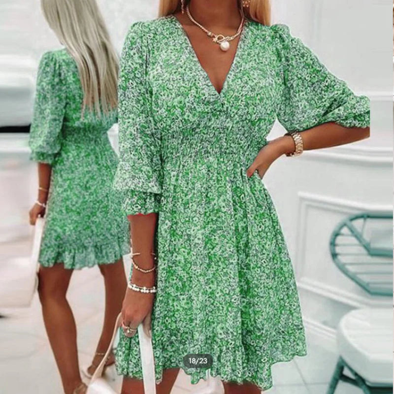 BellaRosa™ Jade | Jurk Met Bloemenprint