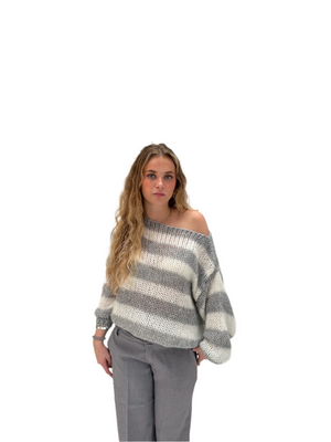 Camille – Oversized Dames Gebreide Trui met Strepen