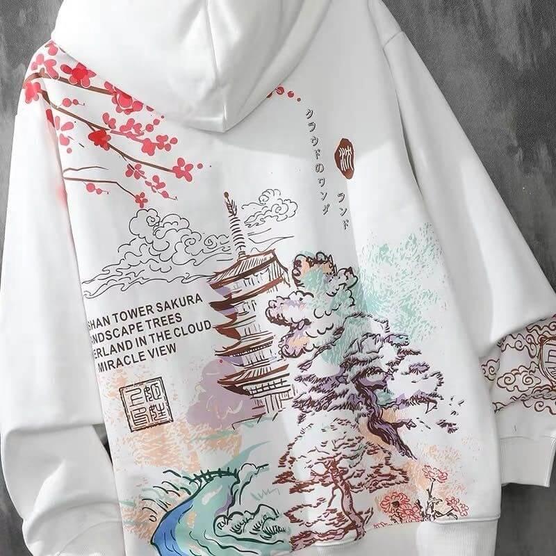 KoiPond Japans Landschap Hoodie