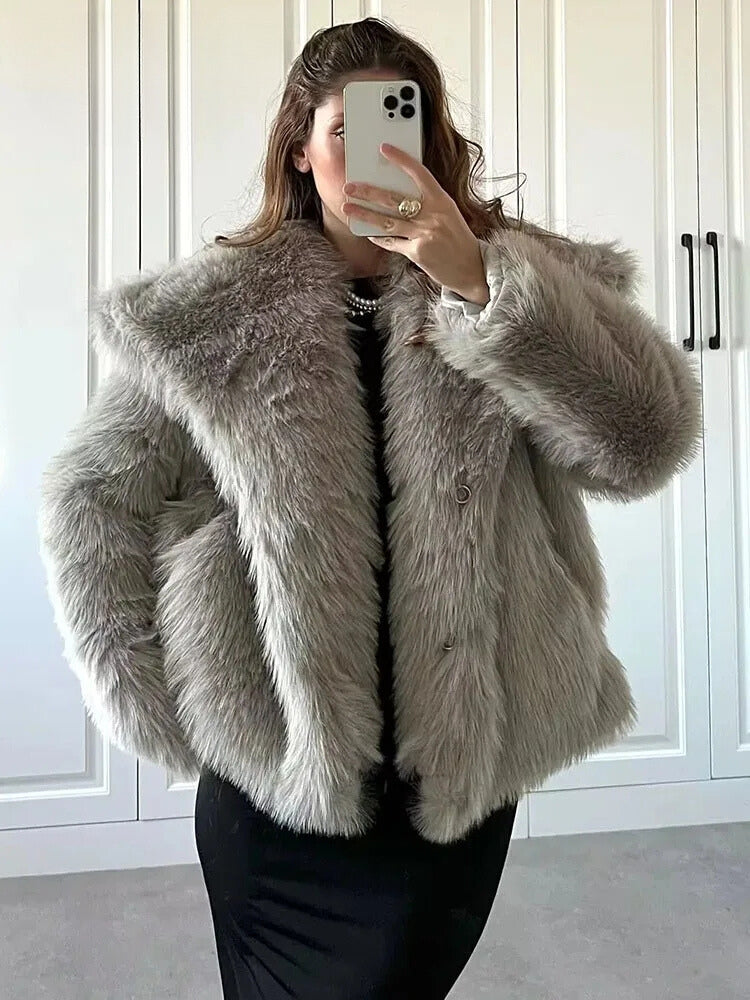 Giovanni Lupo Faux fur jas voor dames