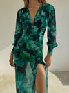 GiaZaffi™ Emerald Maxi Dress met lange mouwen