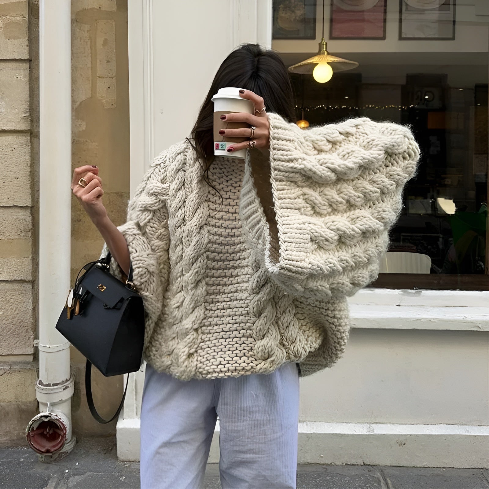 Amélie – Comfortabele Oversized Gebreide Damesvest