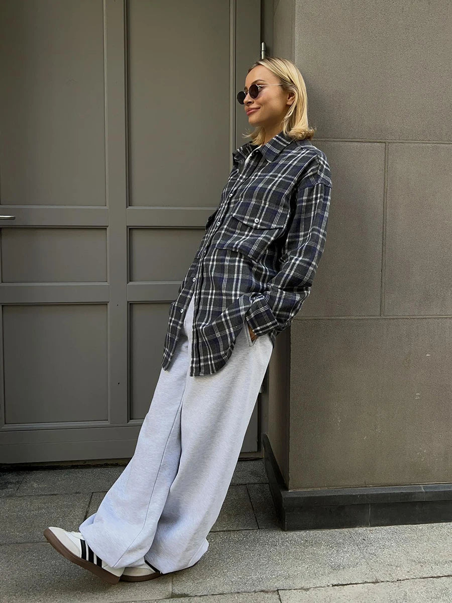 BiancaVolpe Casual Oversized Ruiten Overhemden