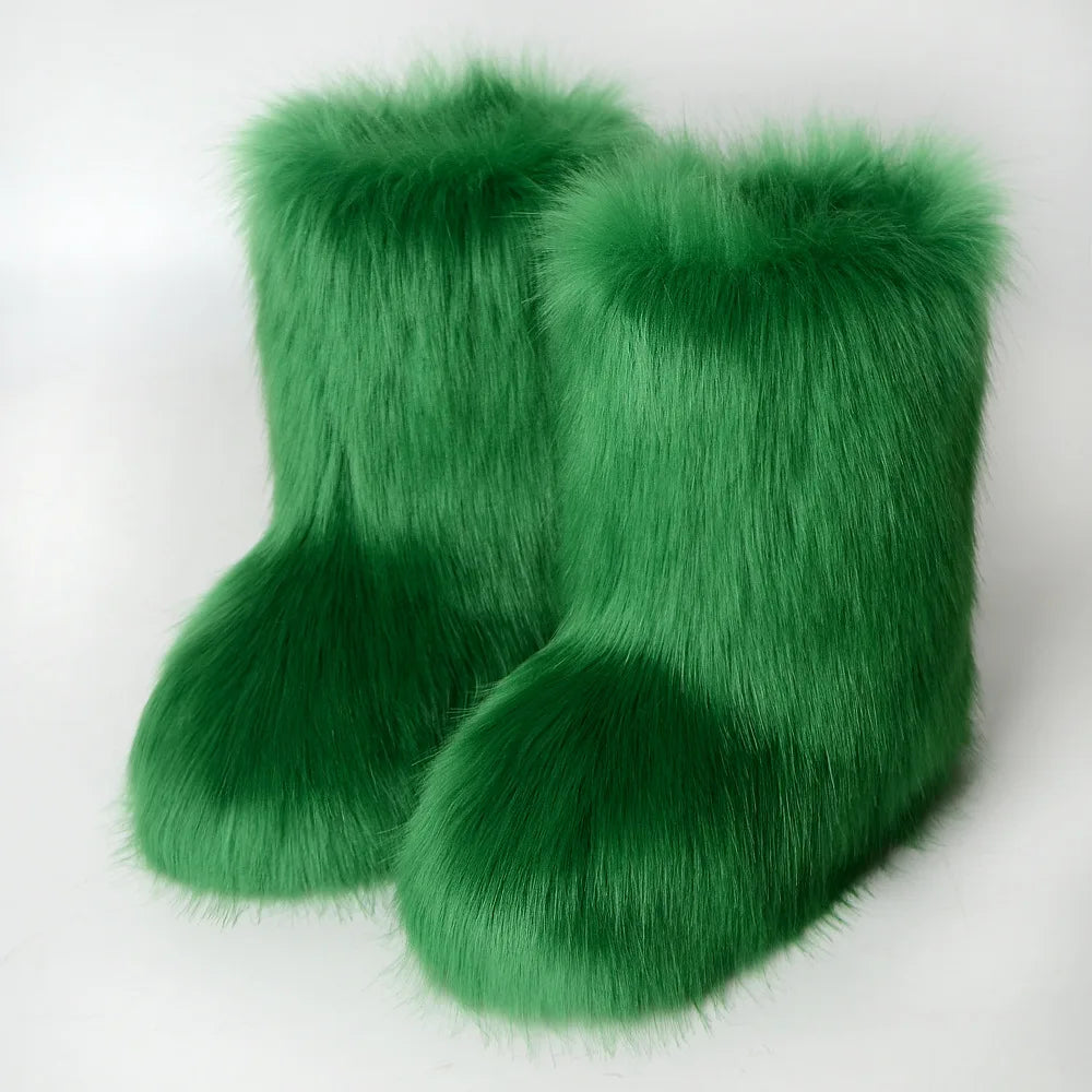 FluffySlipBoots Pluizige Vegan Cozy Dames Laarzen