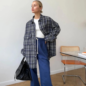 BiancaVolpe Casual Oversized Ruiten Overhemden