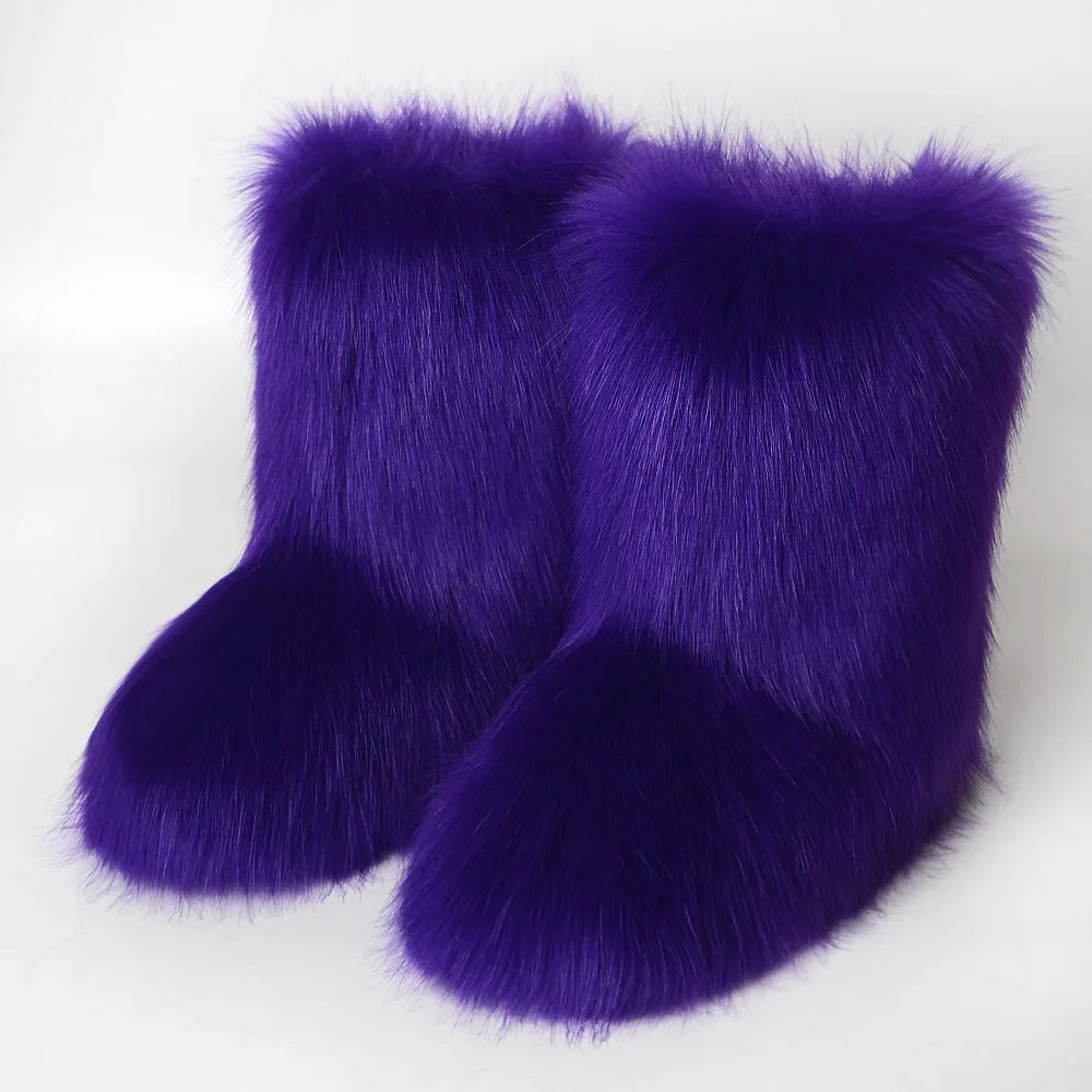 FluffySlipBoots Pluizige Vegan Cozy Dames Laarzen