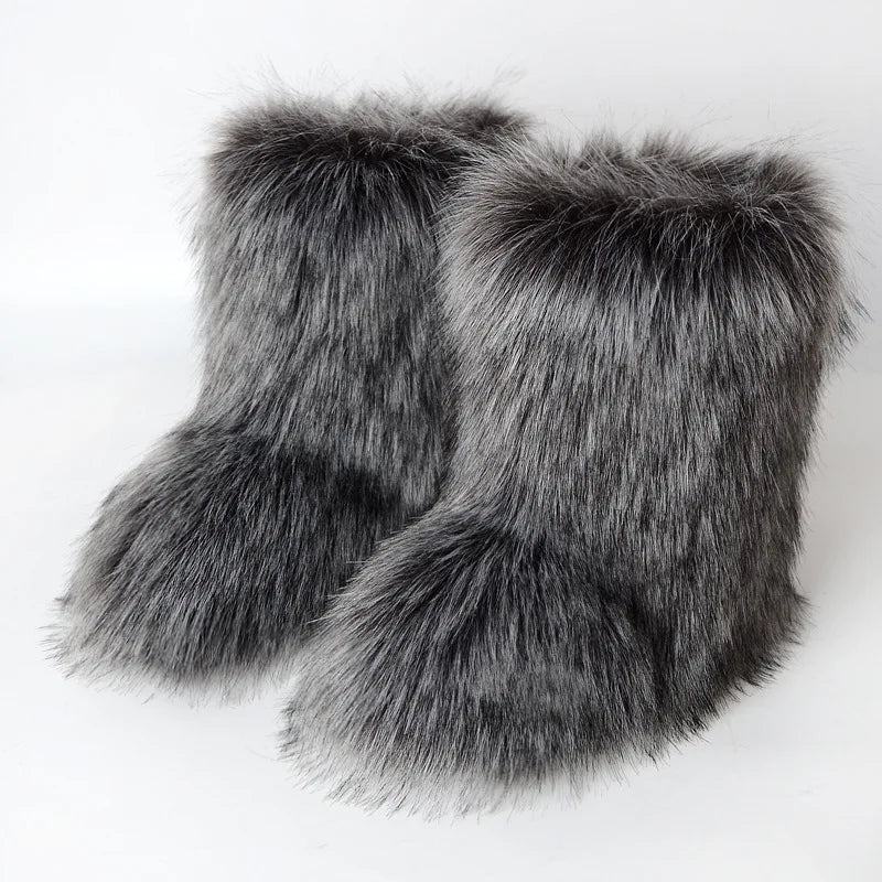 FluffySlipBoots Pluizige Vegan Cozy Dames Laarzen