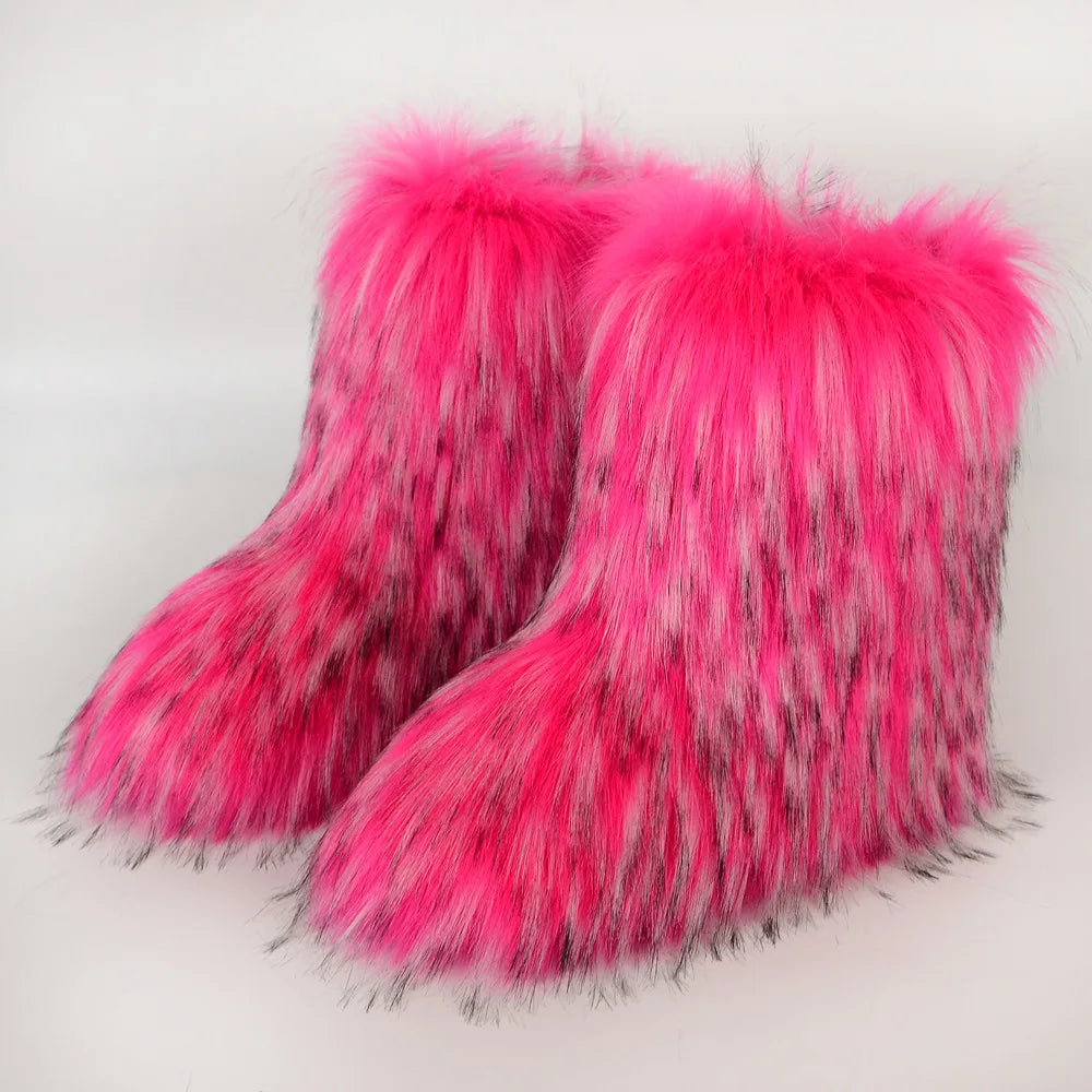 FluffySlipBoots Pluizige Vegan Cozy Dames Laarzen