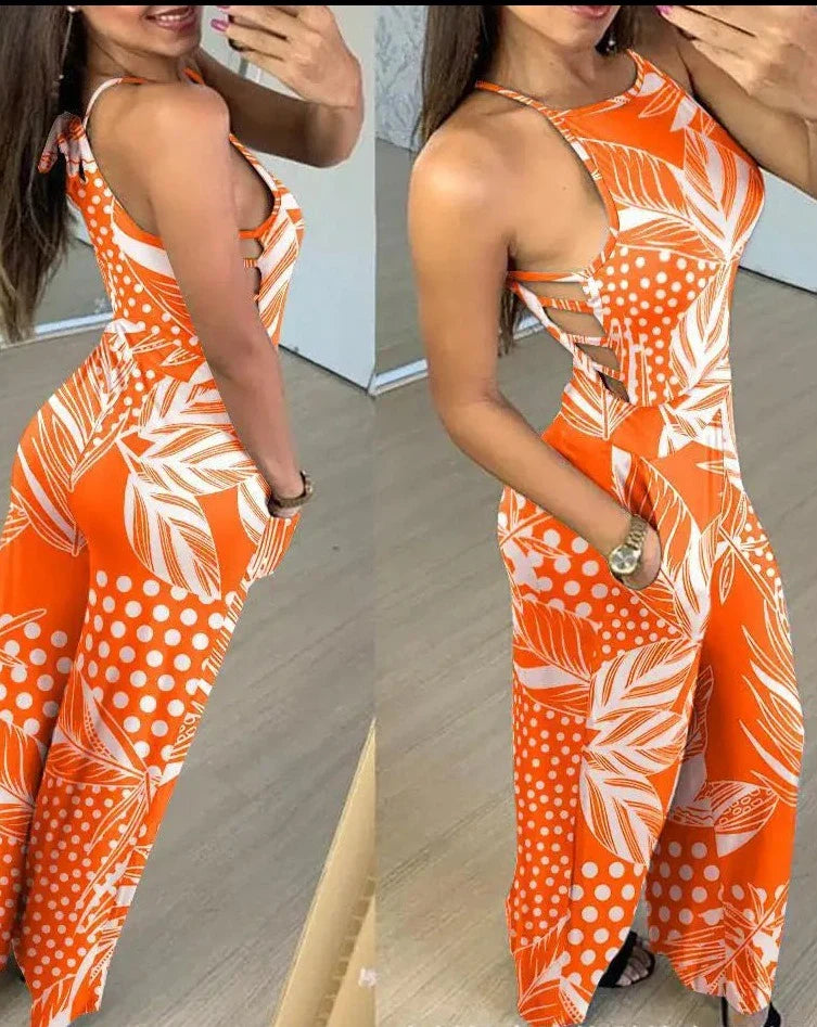 SofiaLux™ Sexy Halter Wijd uitgesneden jumpsuit