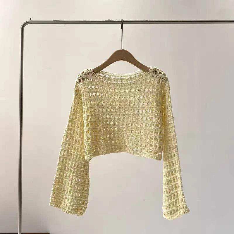 CarlaRossi Pull Court Crochet Voor Vrouwen