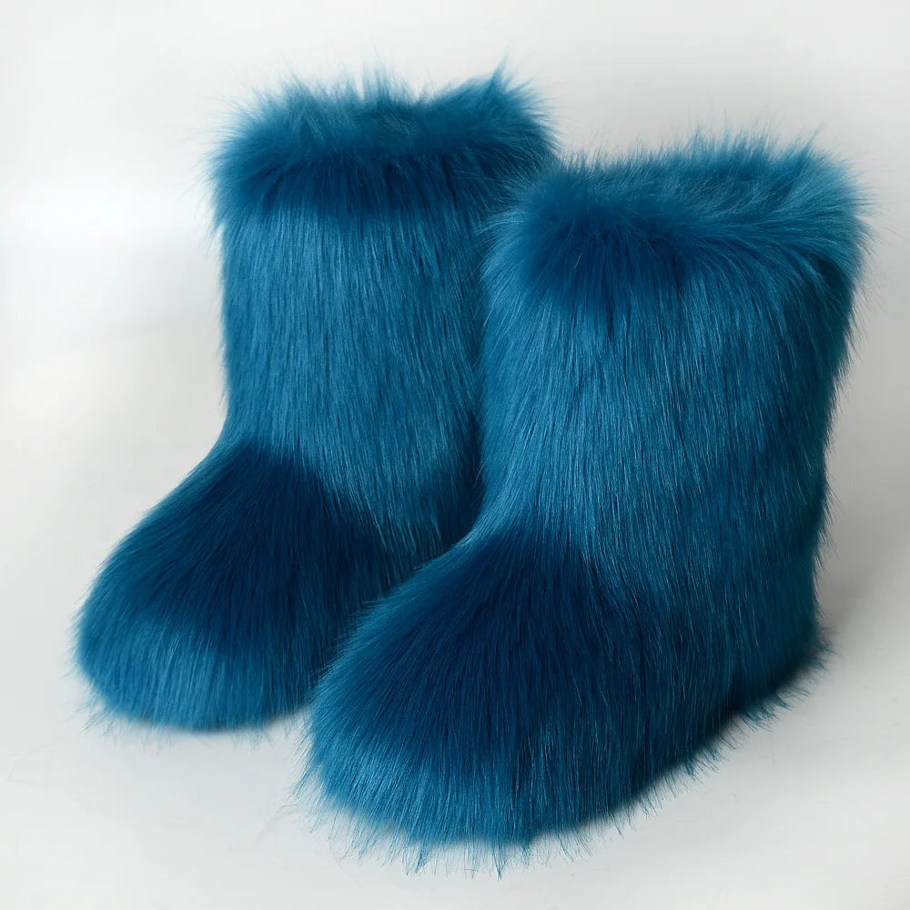 FluffySlipBoots Pluizige Vegan Cozy Dames Laarzen