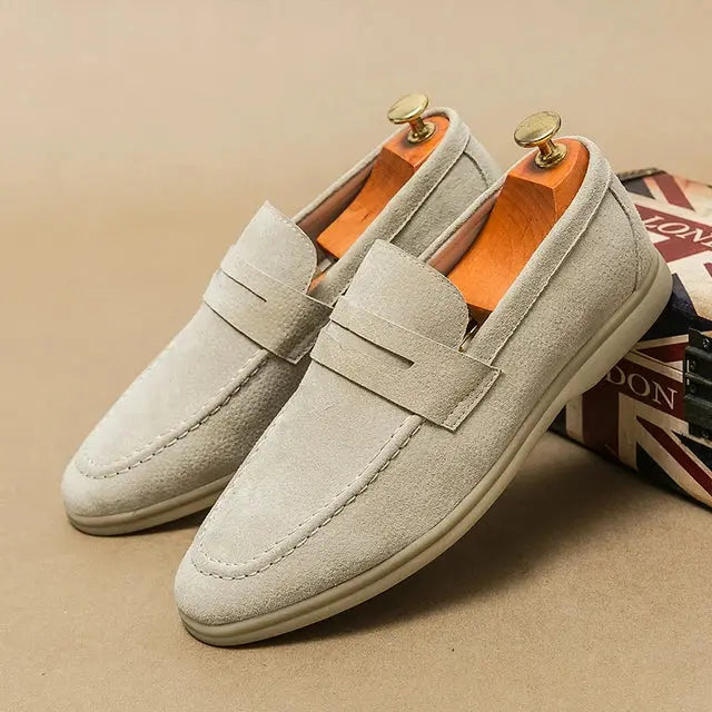 AldoRossetti Suède loafers met bandjes