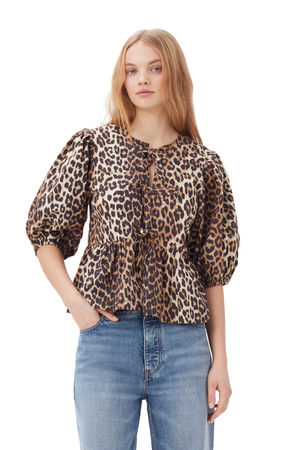 Amélie – Puff-Sleeve Dames Blouse met Strikdetail