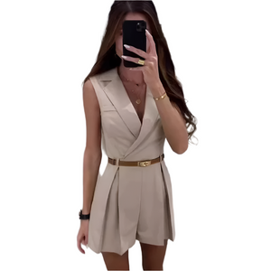 Camille – Khaki Jumpsuit met Tailleceintuur voor Dames