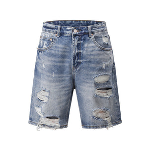 NicolaConti Denim Shorts Voor Heren